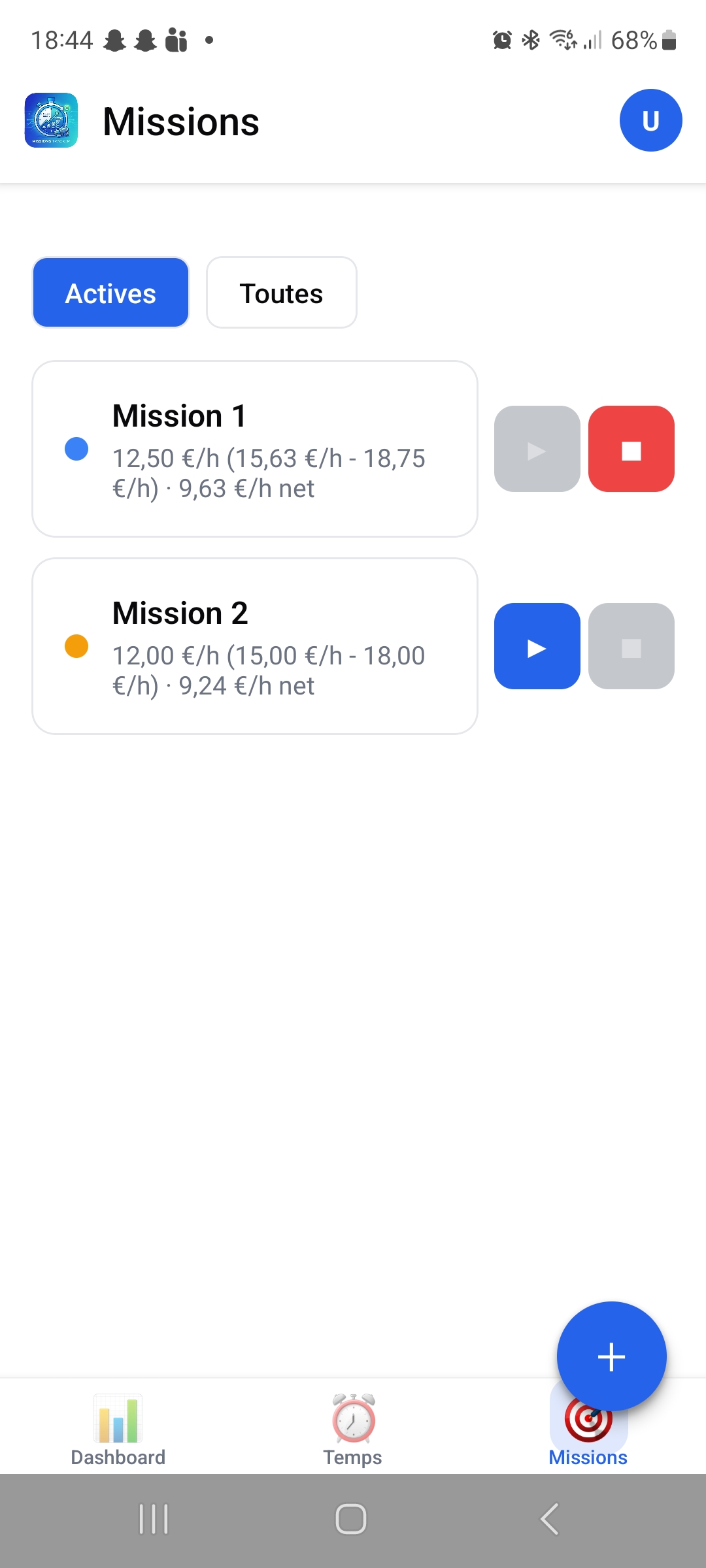 Liste des missions