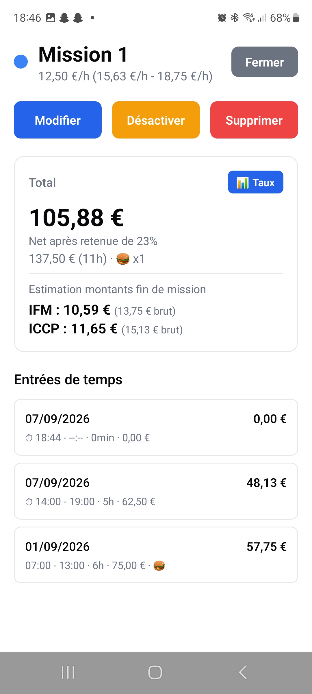 Détail d'une mission