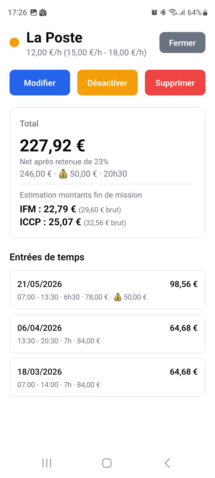 Calcul des indemnités IFM et ICCP